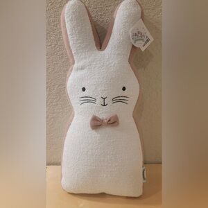 Bunny Boulevard White Easter Bunny pillow with bow tie Brand New